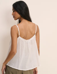 White Embroidered Cami Top