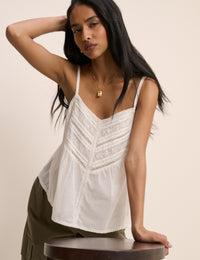 White Embroidered Cami Top