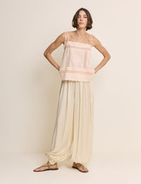 Peach Broderie Anglaise Open Back Top