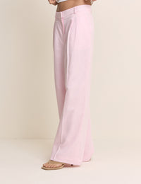 Baby Pink High Waisted Wide Leg Trousers