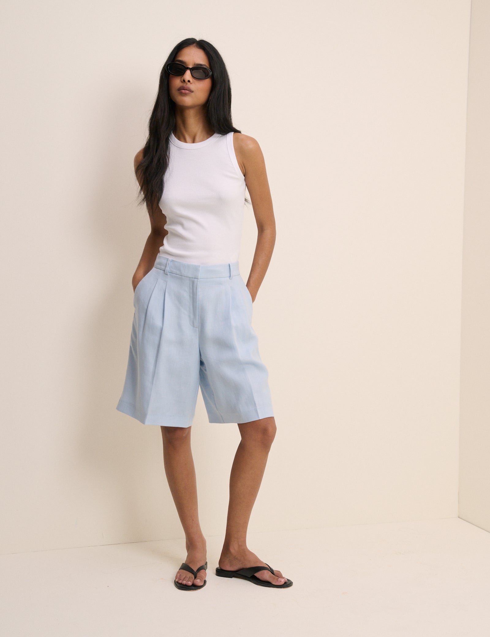 Baby Blue Bermuda Tailored Shorts