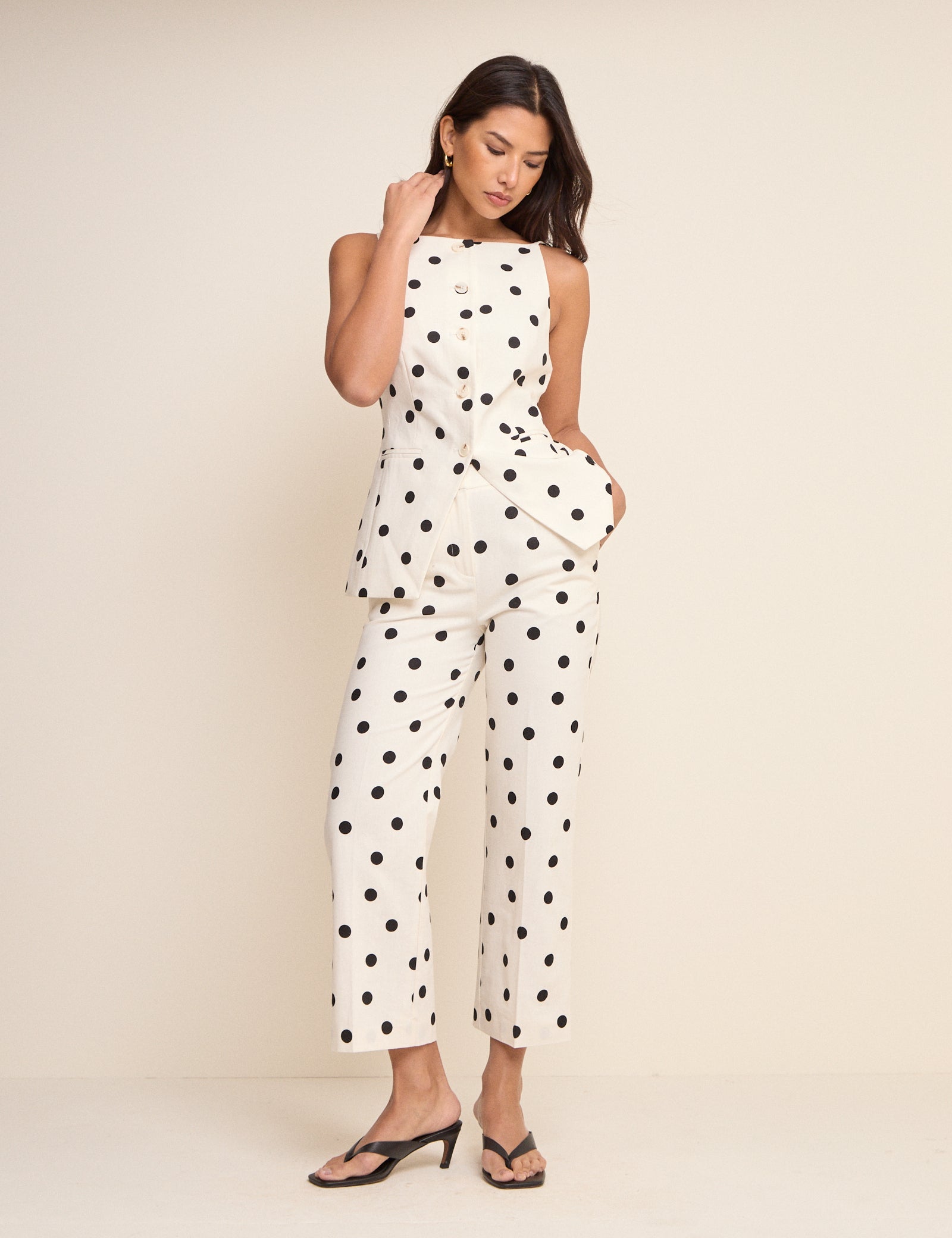 White Polka Dot Waistcoat