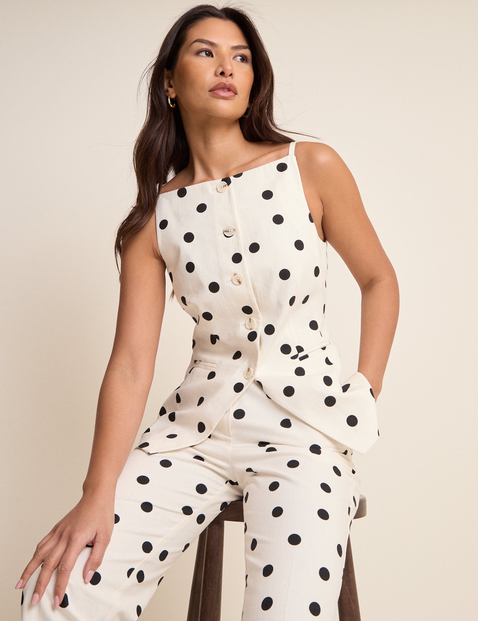 White Polka Dot Waistcoat