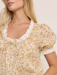 Yellow Ditsy Floral Blouse