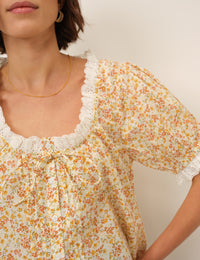 Yellow Ditsy Floral Blouse