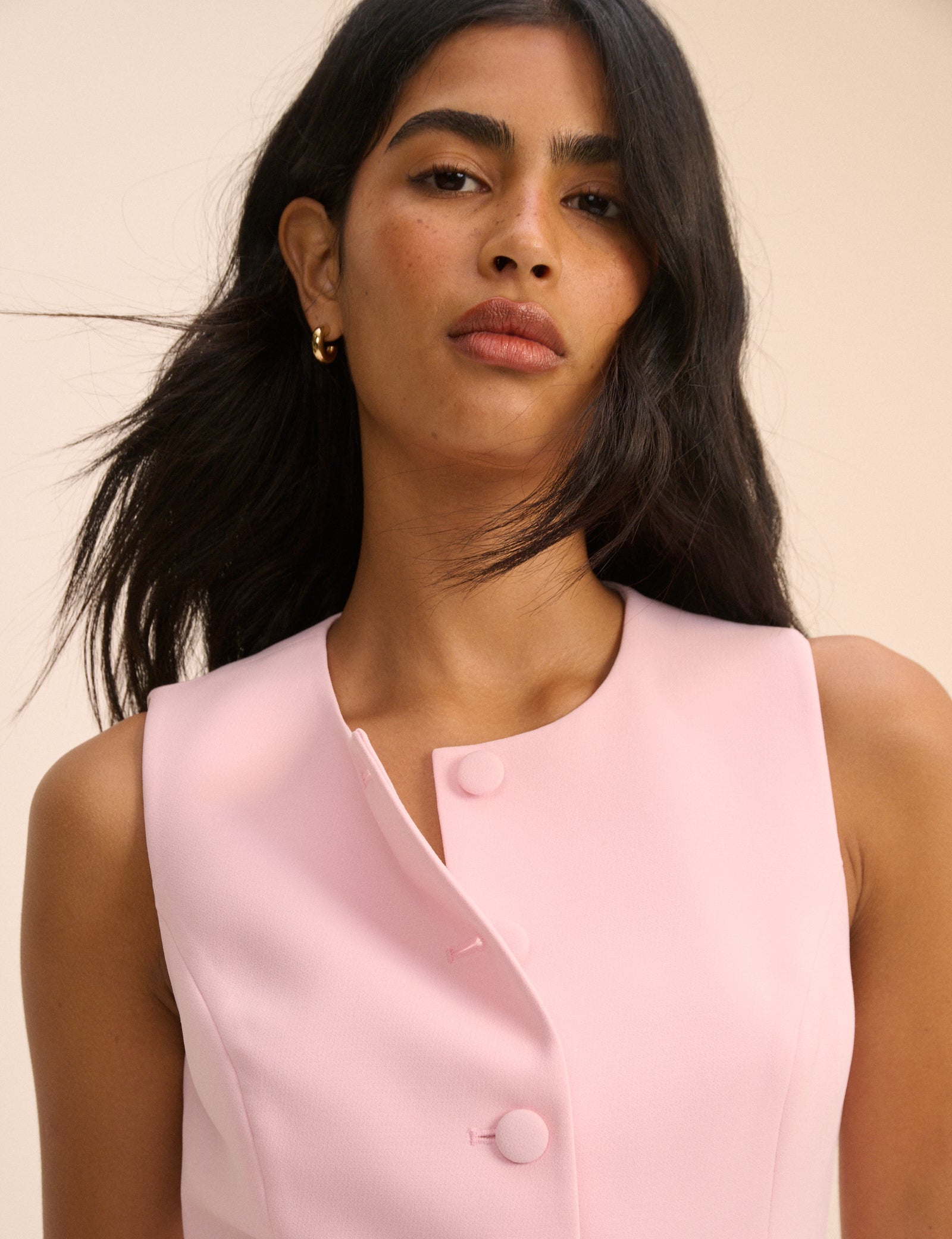 Pink Tailored Longline Waistcoat