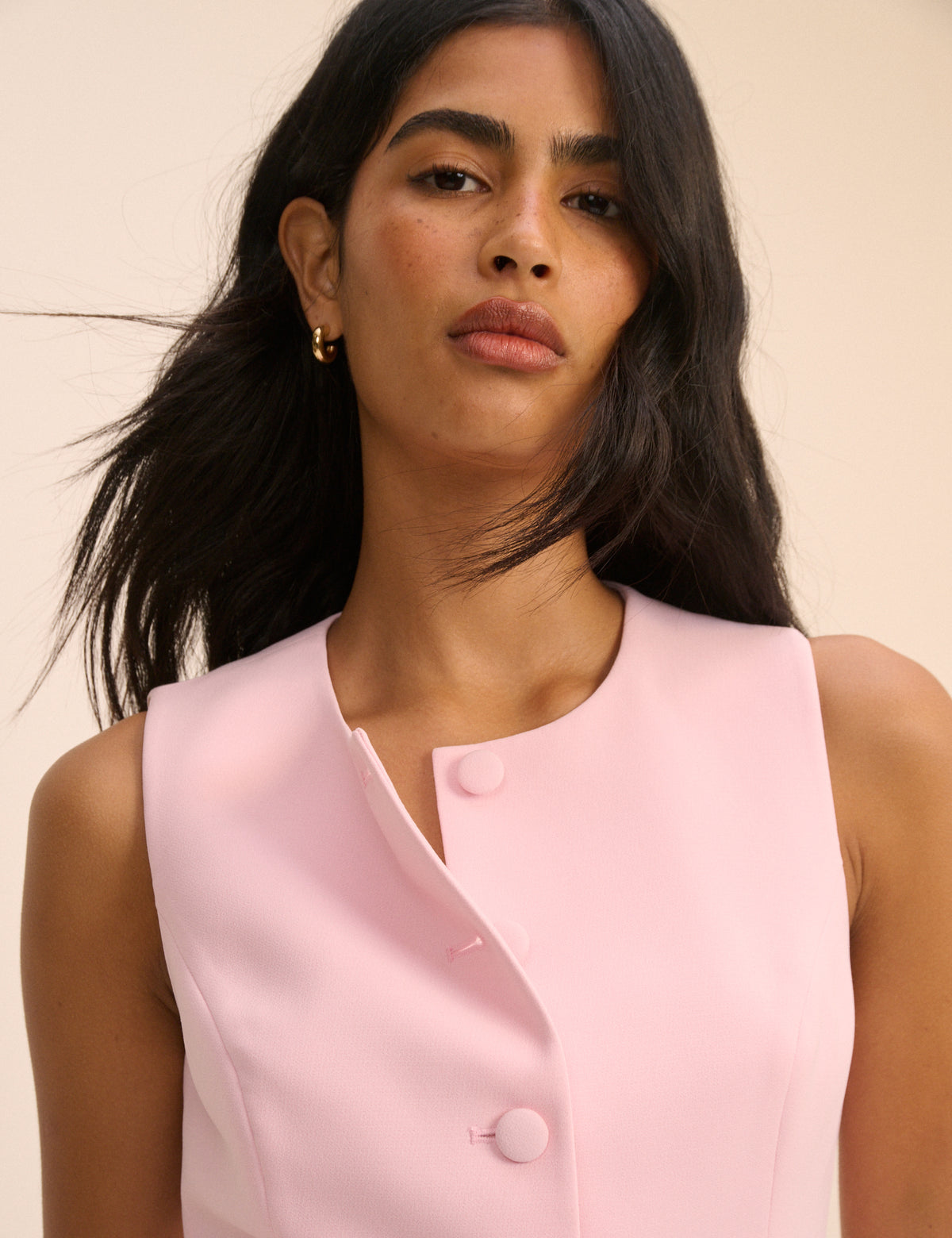 Pink Tailored Longline Waistcoat
