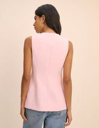 Pink Tailored Longline Waistcoat