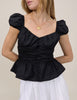 Black Caia Ruched Top