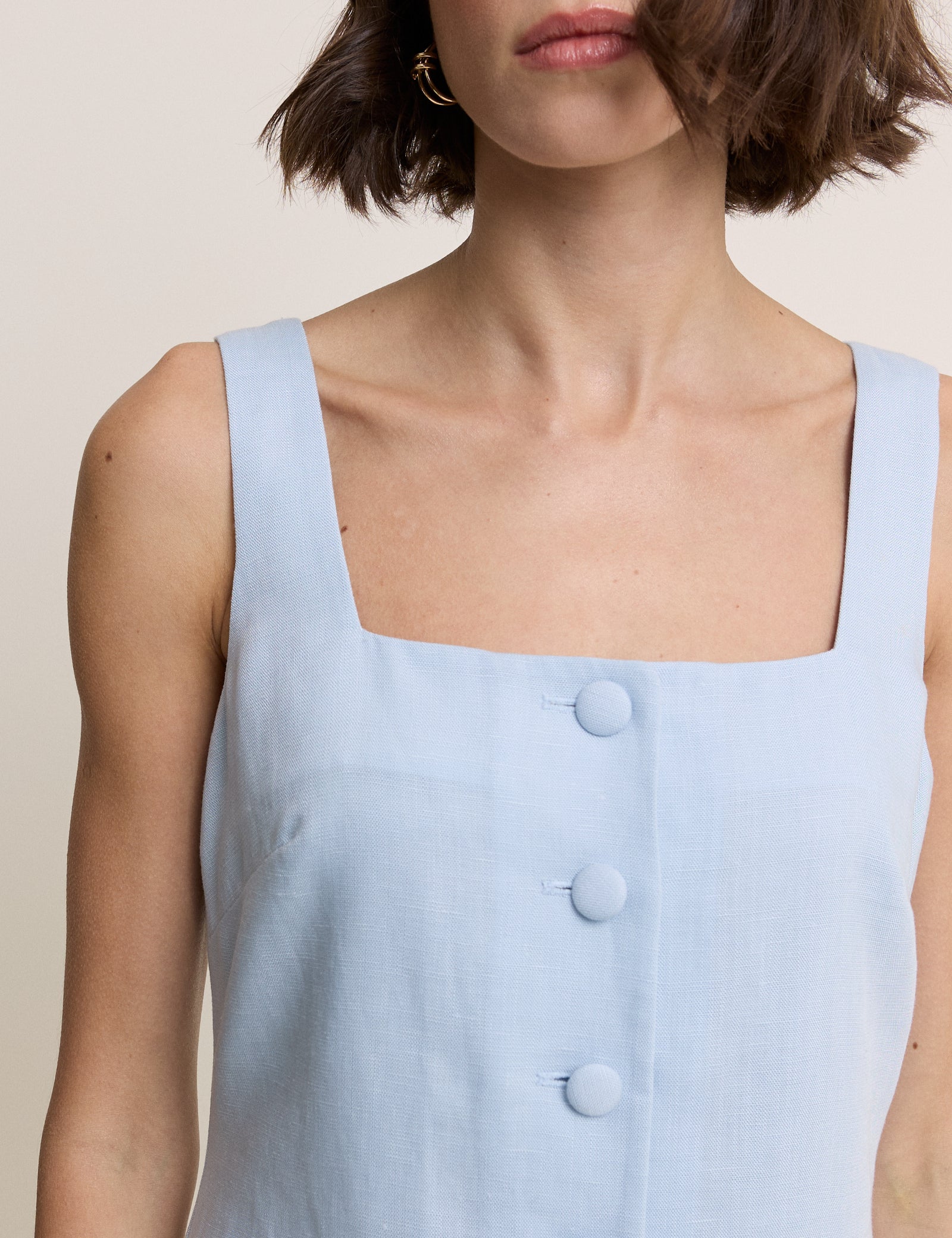 Square Neck Tailored Mini Dress