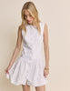 White Tailored Drop Waist Mini Dress