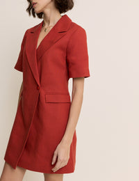 Red Tailored Asymmetric Mini Dress