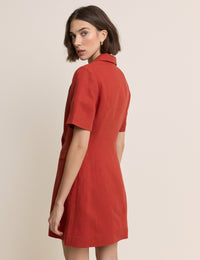 Red Tailored Asymmetric Mini Dress