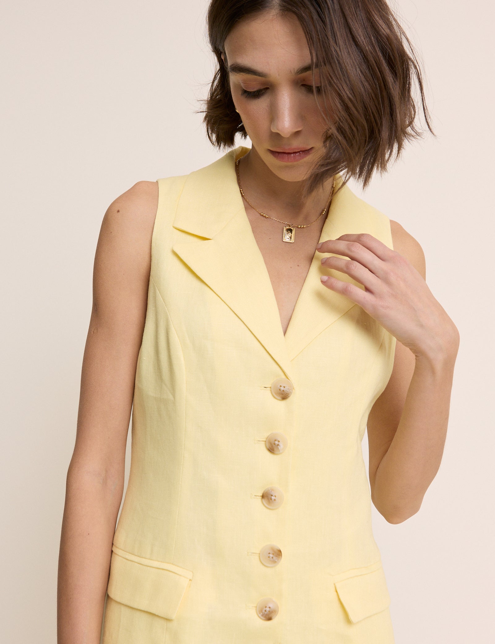 Butter Yellow Tailored Playsuit