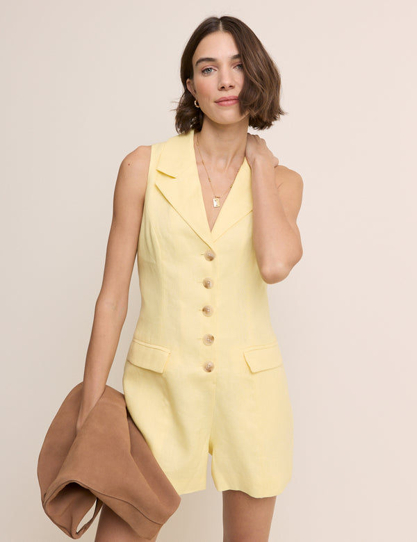 Butter Yellow Tailored Playsuit