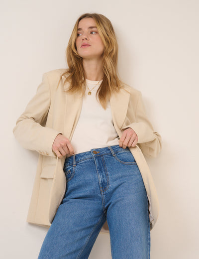 Cream Boyfriend Blazer