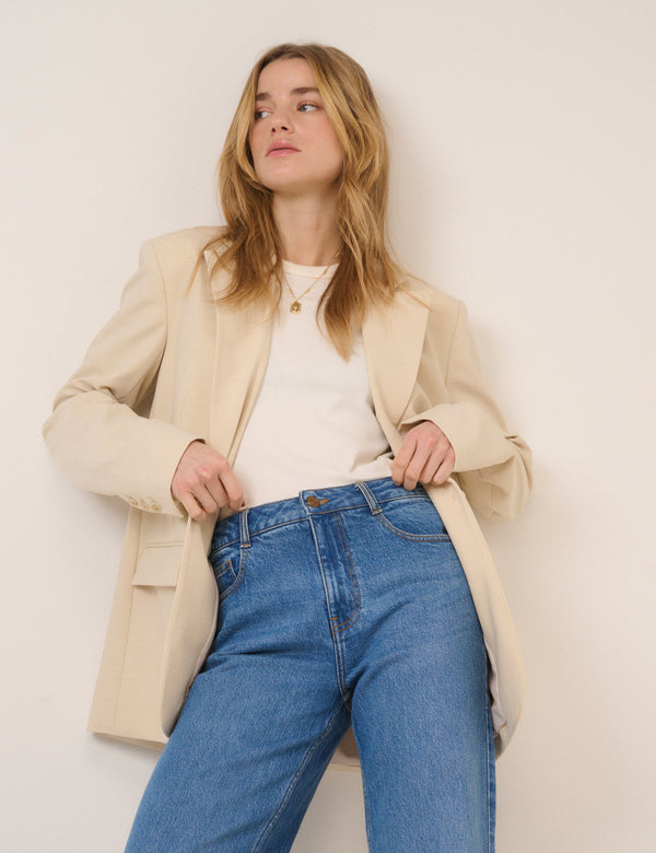 Cream Boyfriend Blazer