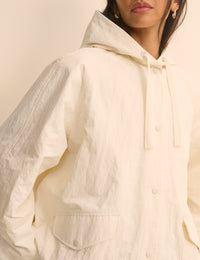 Cream Hooded Parka Jacket