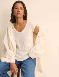 Cream Hooded Parka Jacket
