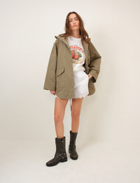 Green Hooded Parka Jacket