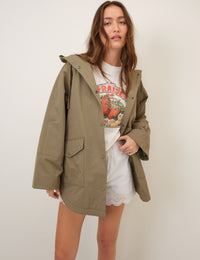 Green Hooded Parka Jacket