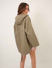 Green Hooded Parka Jacket