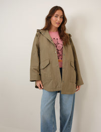 Green Hooded Parka Jacket