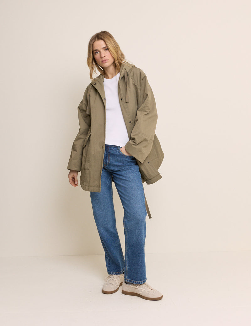 Green Hooded Parka Jacket