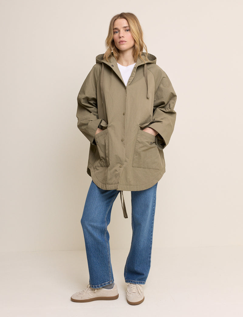 Green Hooded Parka Jacket