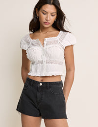 Black Denim Mini Shorts