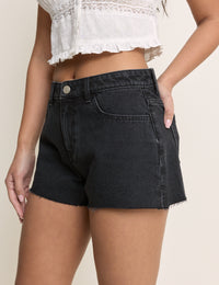 Black Denim Mini Shorts