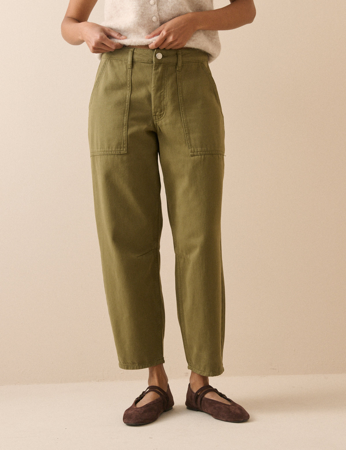 Khaki Utility Pocket Trousers