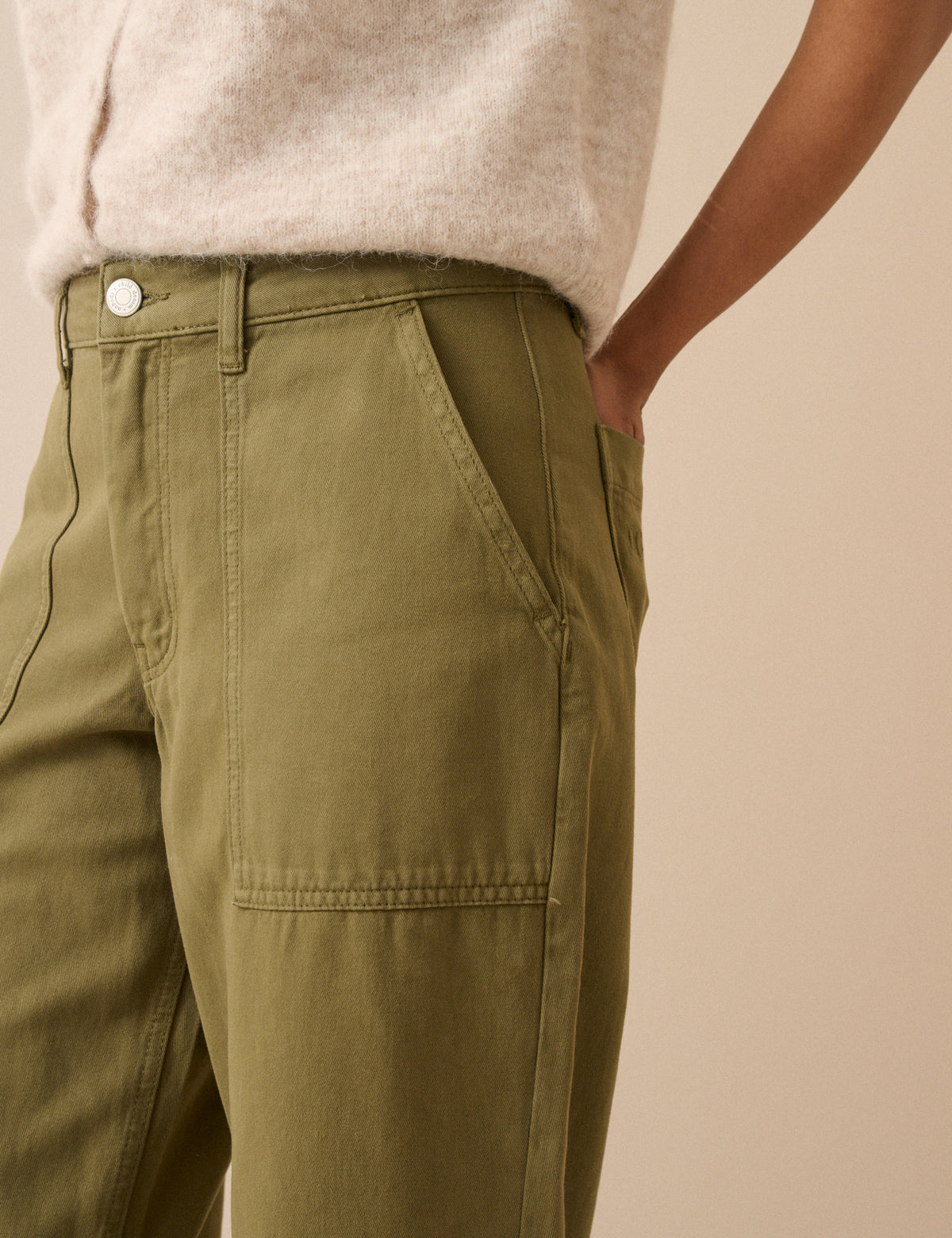 Khaki Utility Pocket Trousers