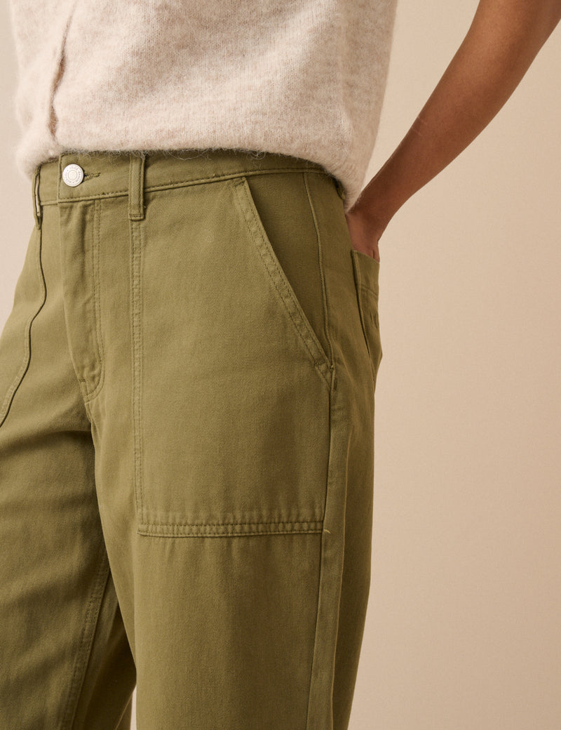 Khaki Utility Pocket Trousers