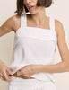 White Tie Back Linen-Blend Tank Top
