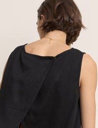 Black Wrap Detail Tank Top