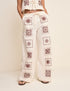 Ivory Tile Printed Wide Leg Topaz Trousers