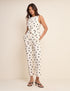 White Polka Dot Cigarette Trousers