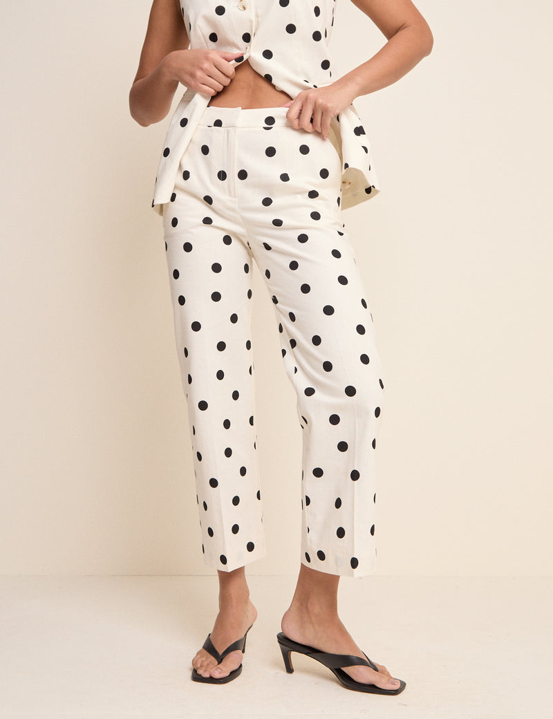 black and white cigarette pants Tuxedo Retrofete Crafted from a luxurious fabric Ro&Zo Womens Black Gingham Cropped