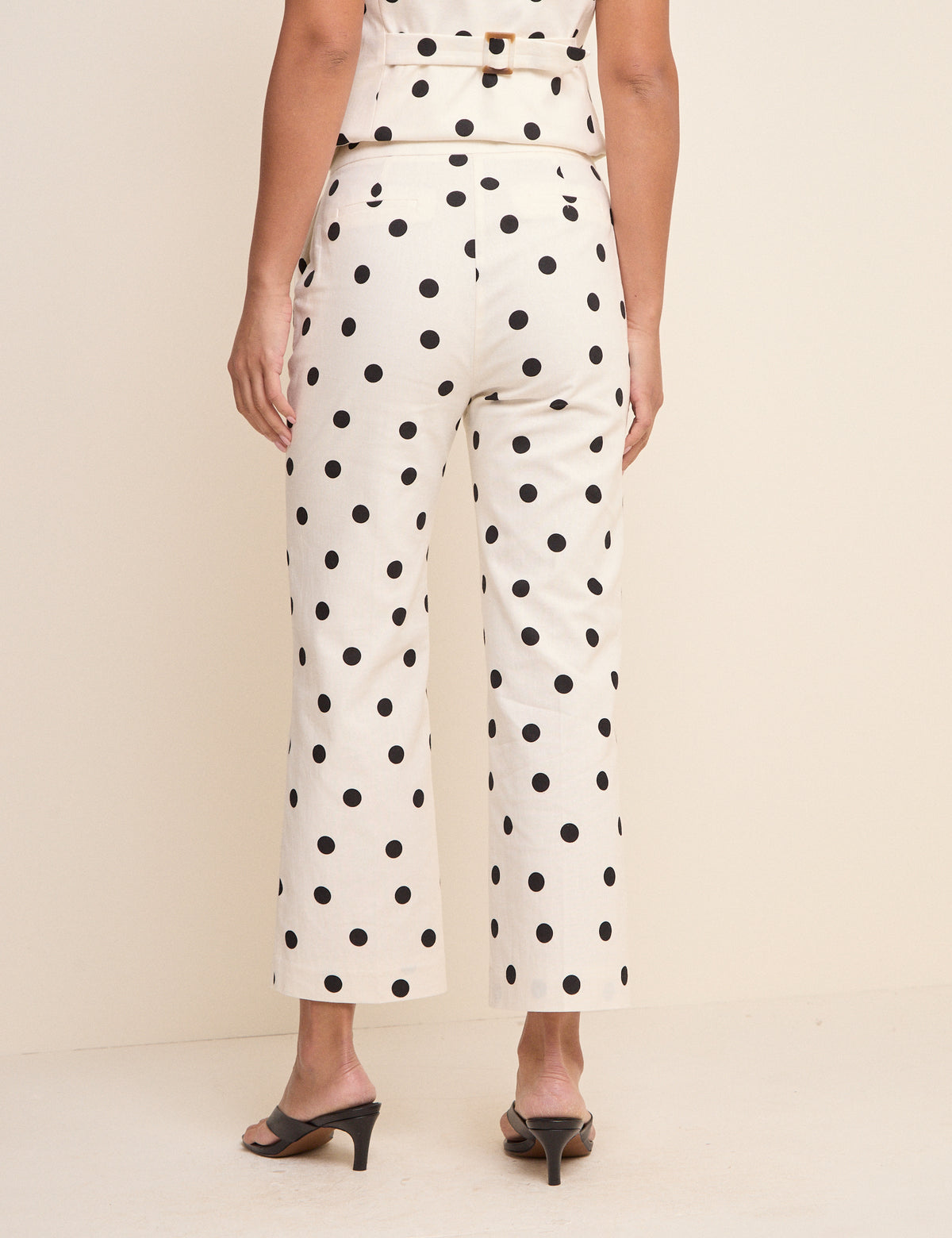 White Polka Dot Cigarette Trousers