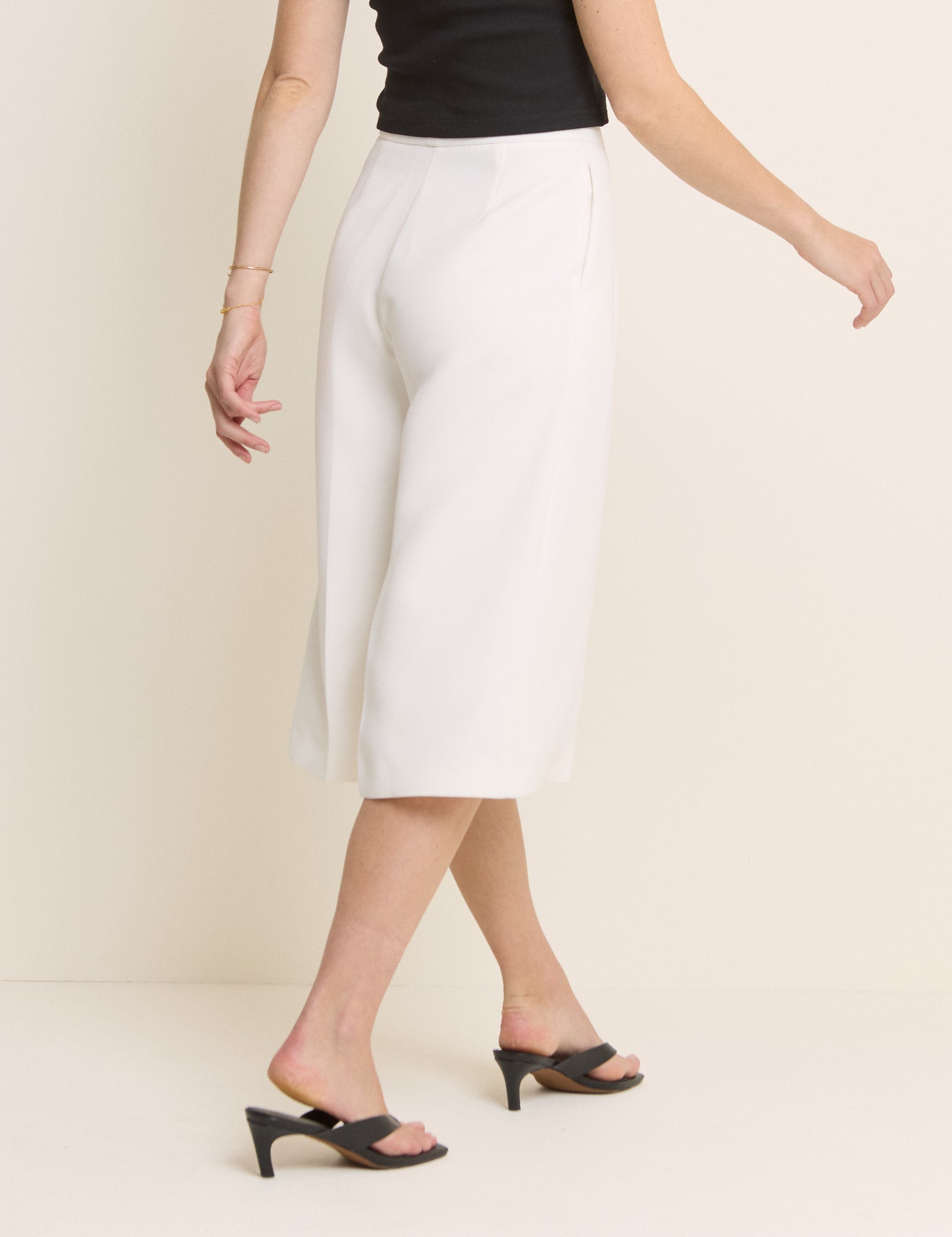 White Tailored Culottes