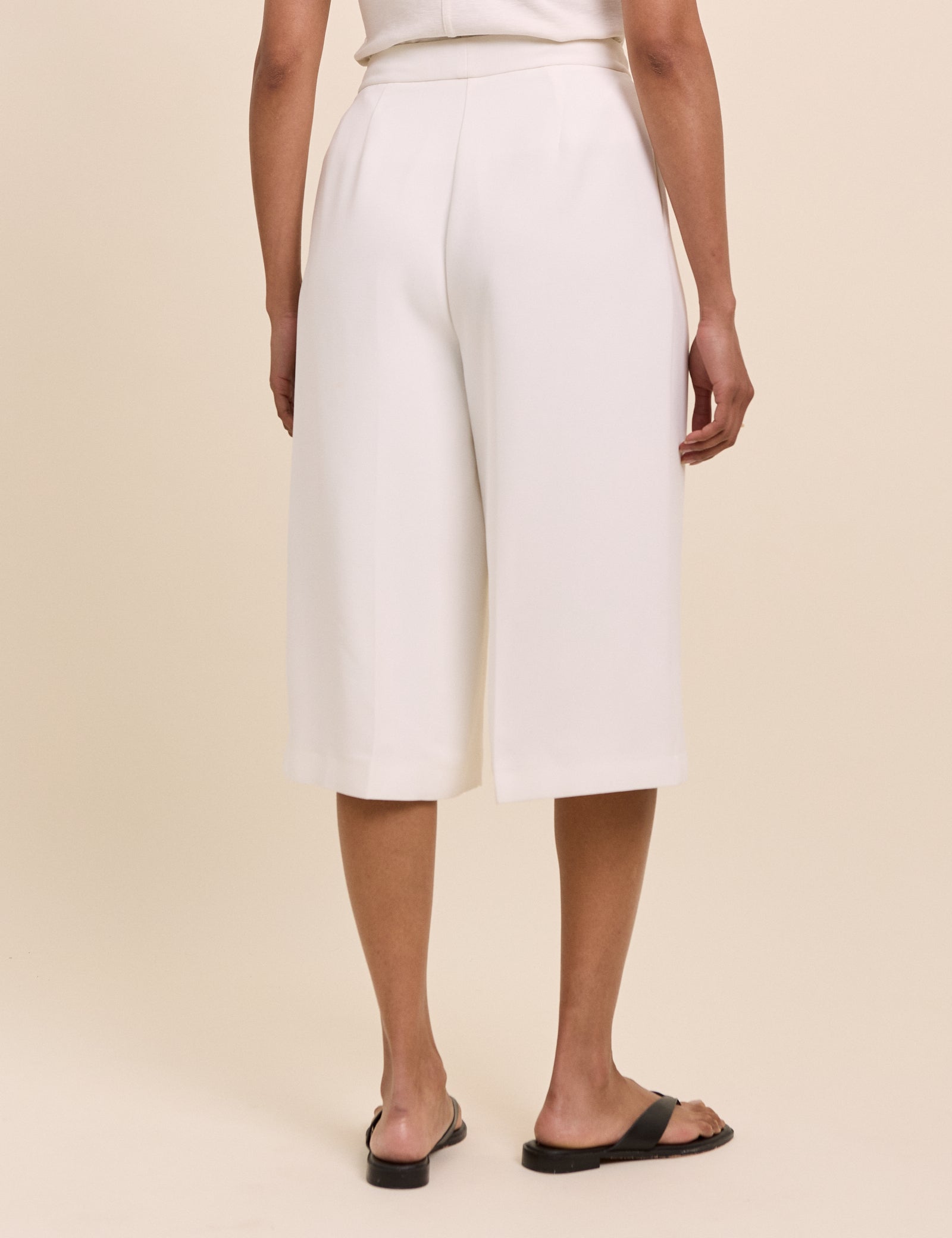 White Tailored Culottes
