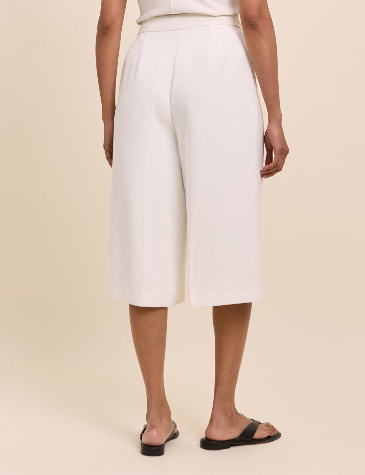 White Tailored Culottes