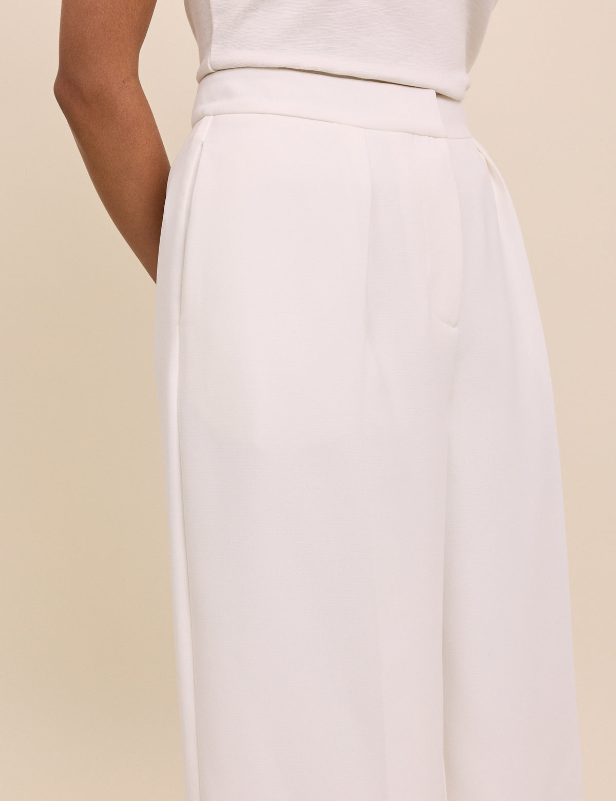 White Tailored Culottes