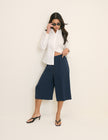 Navy High Waisted Tailored Culottes