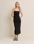Black Square Neck Payson Midi Dress