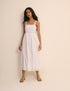 White Panelled Lace Trim Sawyer Midi Dress