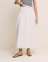 White Pintuck Maxi Skirt