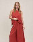 Red Sleeveless Swing Top