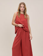 Red Sleeveless Swing Top